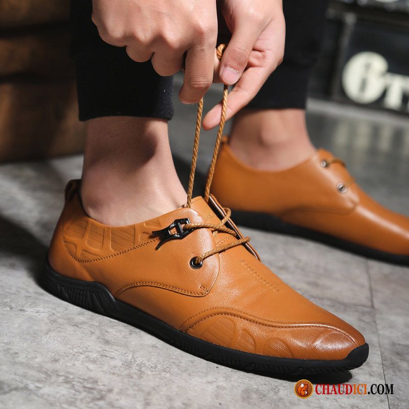 Chaussures En Cuir Marron Homme Homme Cuir Véritable Décontractée Semelle Doux Derbies