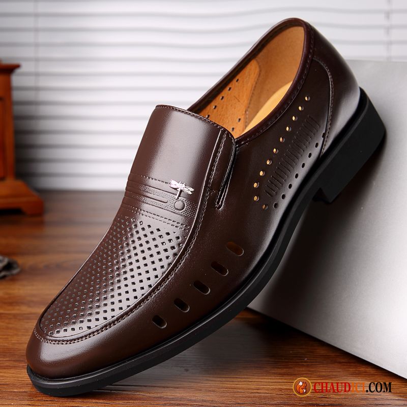 Chaussures En Cuir Noir Homme Homme Cuir Véritable Derbies Noir Sandales