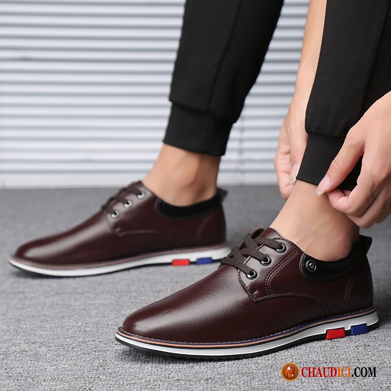 Chaussures Homme Cuir Marron Tous Les Assortis Décontractée Entreprise Chaussures En Coton Derbies