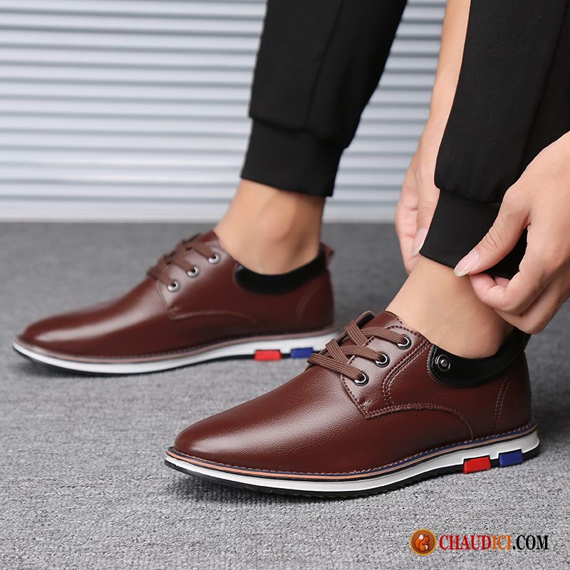 Chaussures Homme Cuir Marron Tous Les Assortis Décontractée Entreprise Chaussures En Coton Derbies