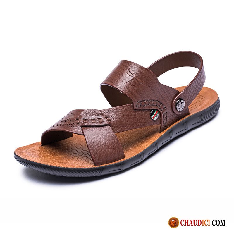 Chaussures Sandales Soldes Homme Ouverture Du Pied Sandales Confortable Plage Décontractée Pas Cher