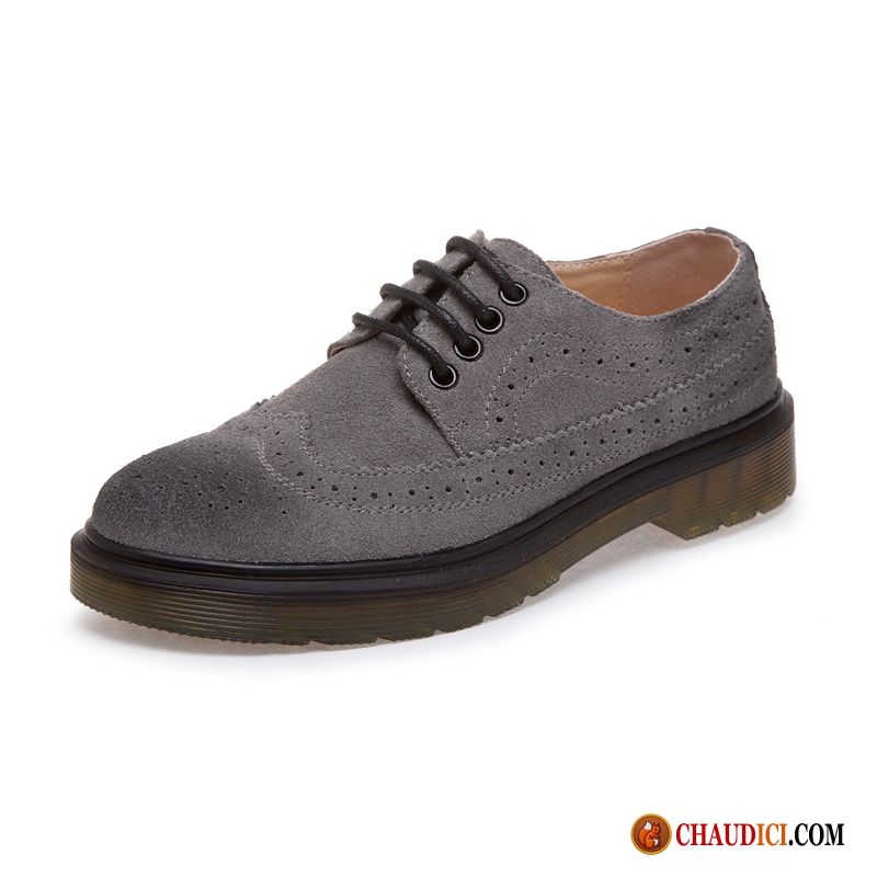 Chaussures Simili Cuir Noir Femme Oxford Martin Rétro Vent D'université Femme