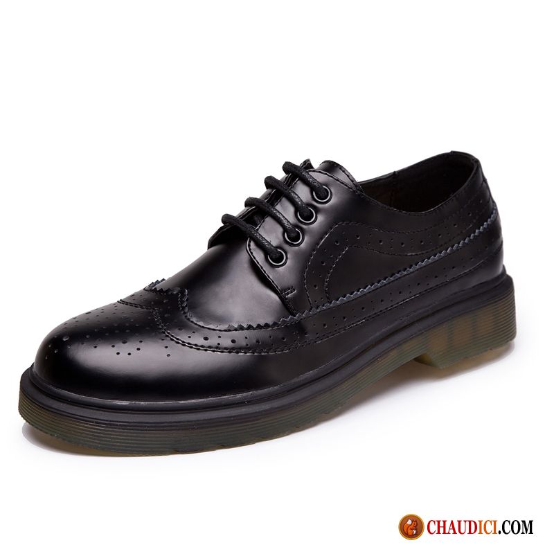 Chaussures Simili Cuir Noir Femme Oxford Martin Rétro Vent D'université Femme