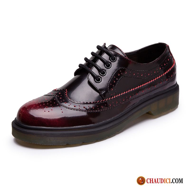 Chaussures Simili Cuir Noir Femme Oxford Martin Rétro Vent D'université Femme