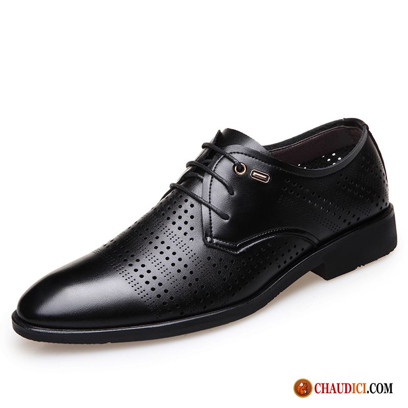 Chaussures Tout Cuir Homme Derbies Entreprise Homme Pointe Pointue Noir Pas Cher