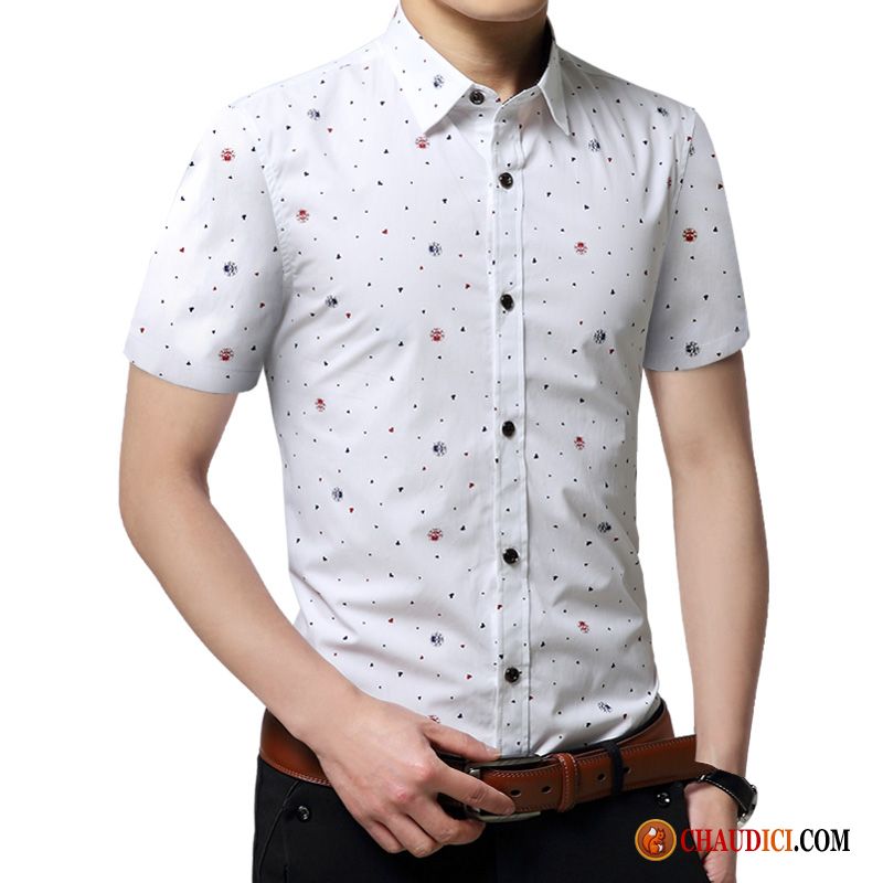 Chemise A Carreaux Rouge Homme Été Printemps Courte Chemise