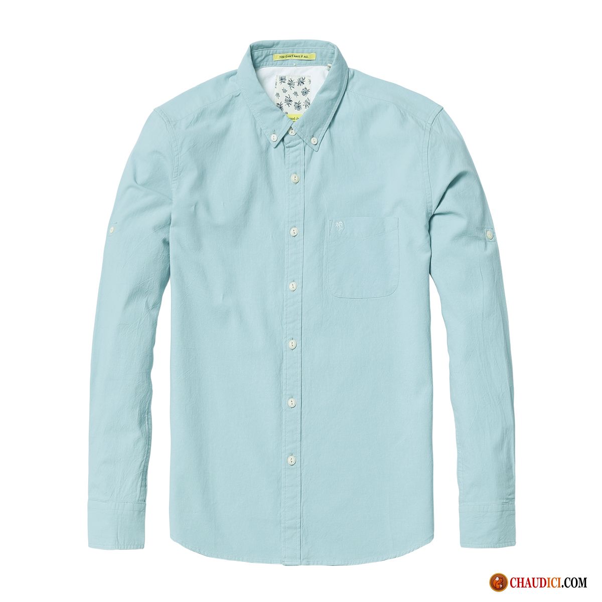 Chemise Bleu Turquoise Homme Slim Chemise Coton Bio Homme Décontractée Soldes