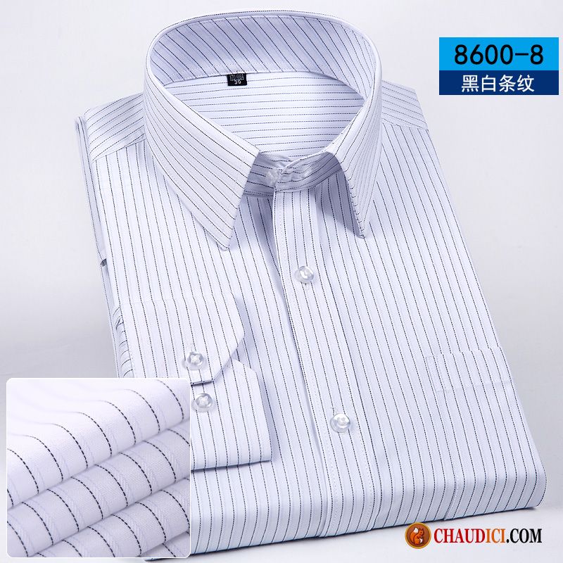 Chemise Carreaux Rouge Homme Chemise Rayé Âge Moyen Blanc Décontractée En Vente