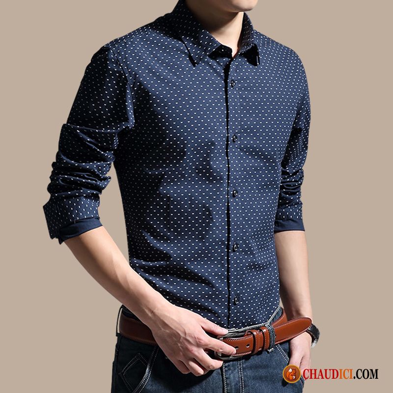 Chemise Cuir Homme Chemise Tendance Longues Impression L'automne