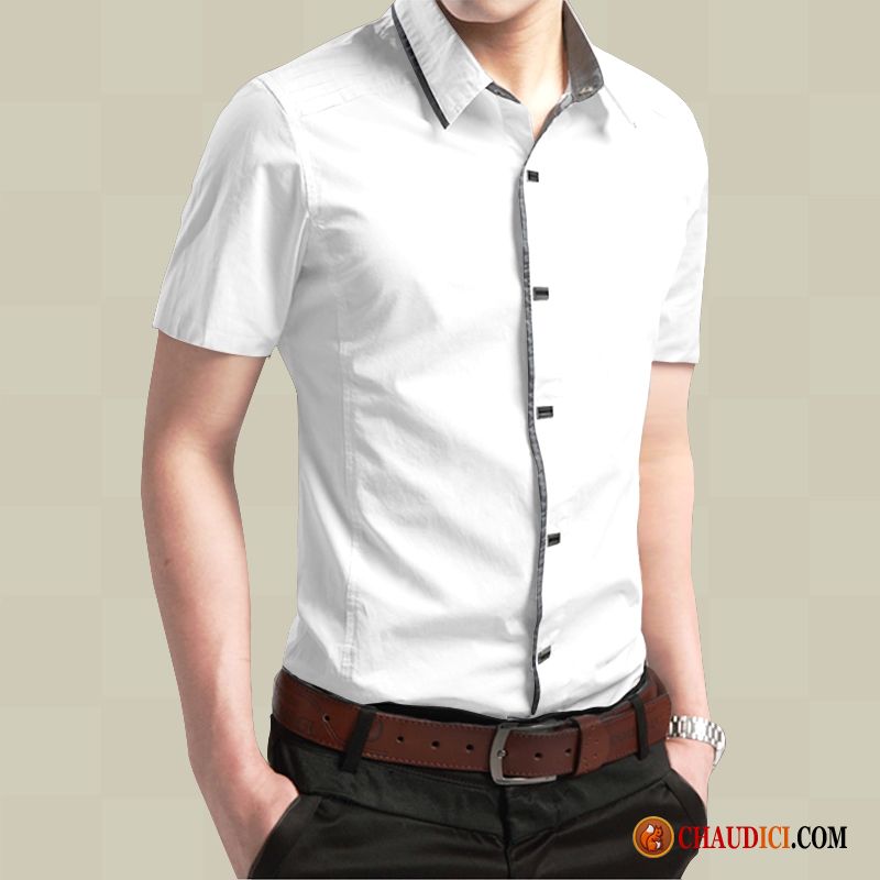 Chemise En Coton Homme Ivoire Printemps Longues Homme Coton Bio Slim