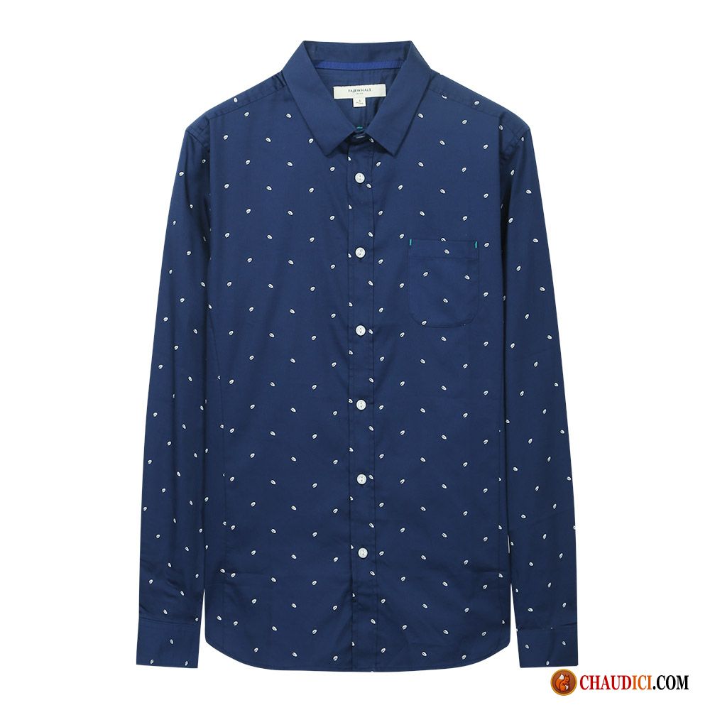 Chemise En Denim Homme Slim Homme Décontractée L'automne Point D'onde