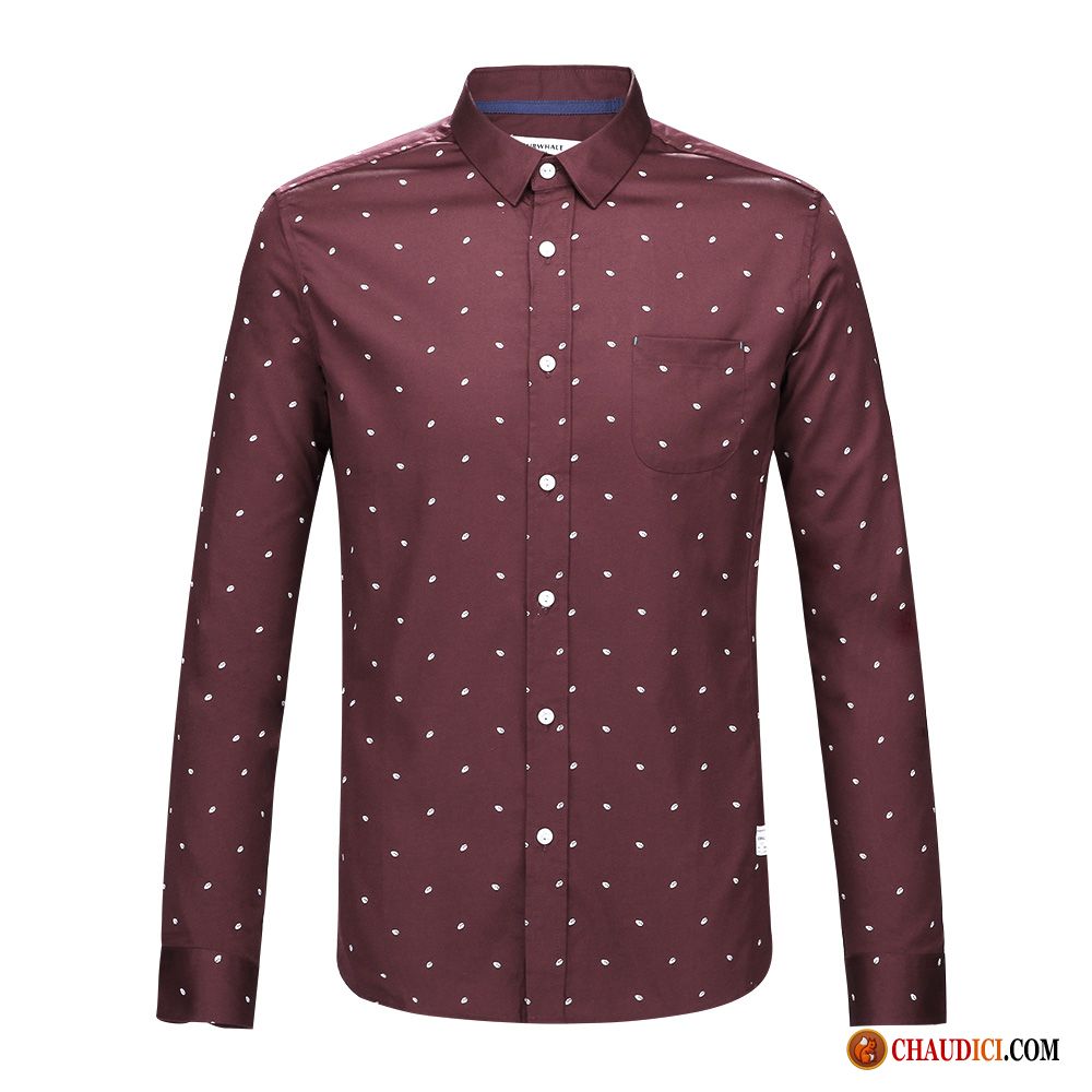 Chemise En Denim Homme Slim Homme Décontractée L'automne Point D'onde