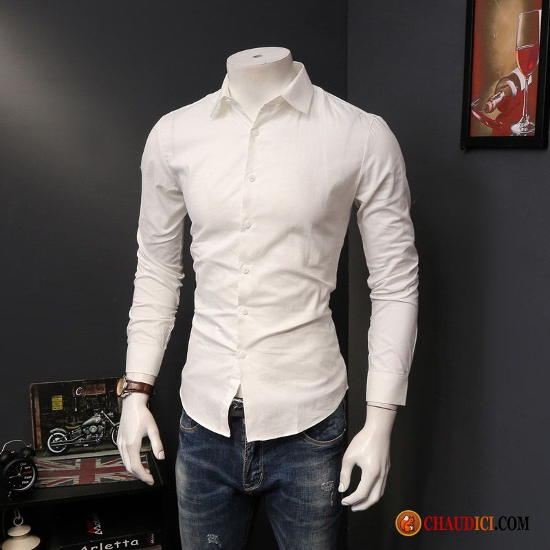 Chemise En Jean Homme Fashion Gris Légère Longues Slim Printemps