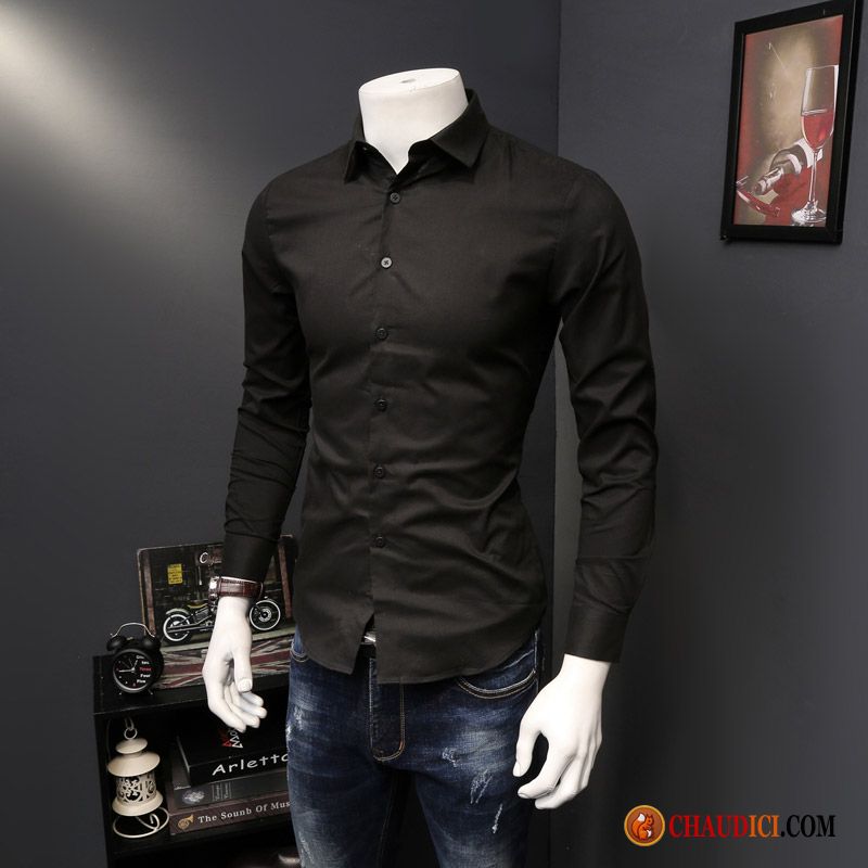 Chemise En Jean Homme Fashion Gris Légère Longues Slim Printemps