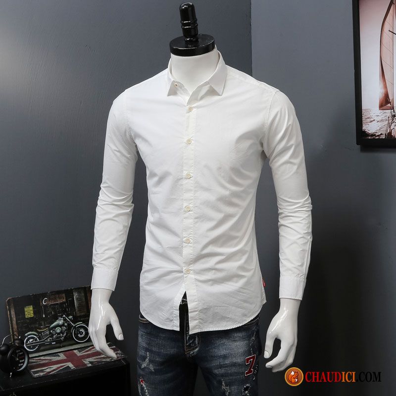 Chemise En Jean Homme Fashion Gris Légère Longues Slim Printemps