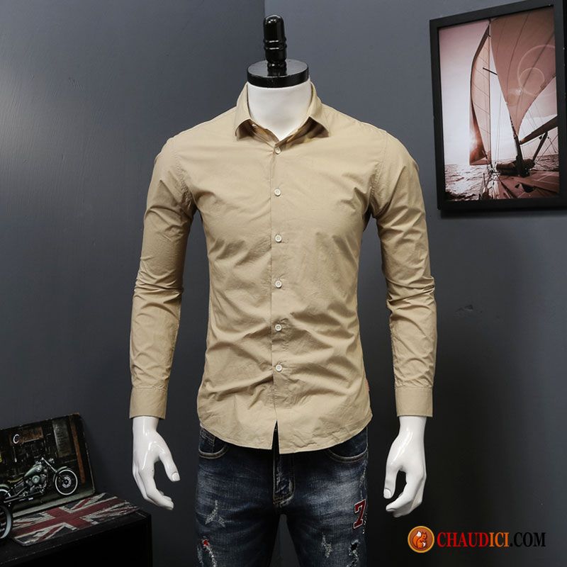 Chemise En Jean Homme Fashion Gris Légère Longues Slim Printemps