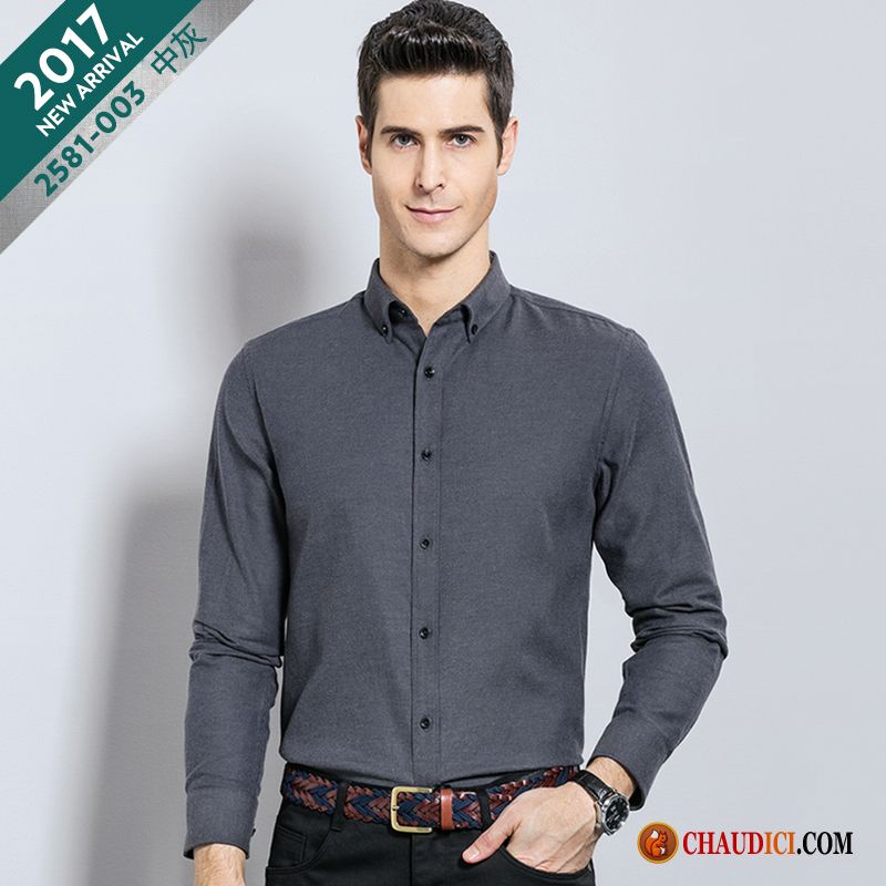 Chemise Homme Coupe Ajustée Chameau Loup Décontractée Soie Longues Homme Pas Cher