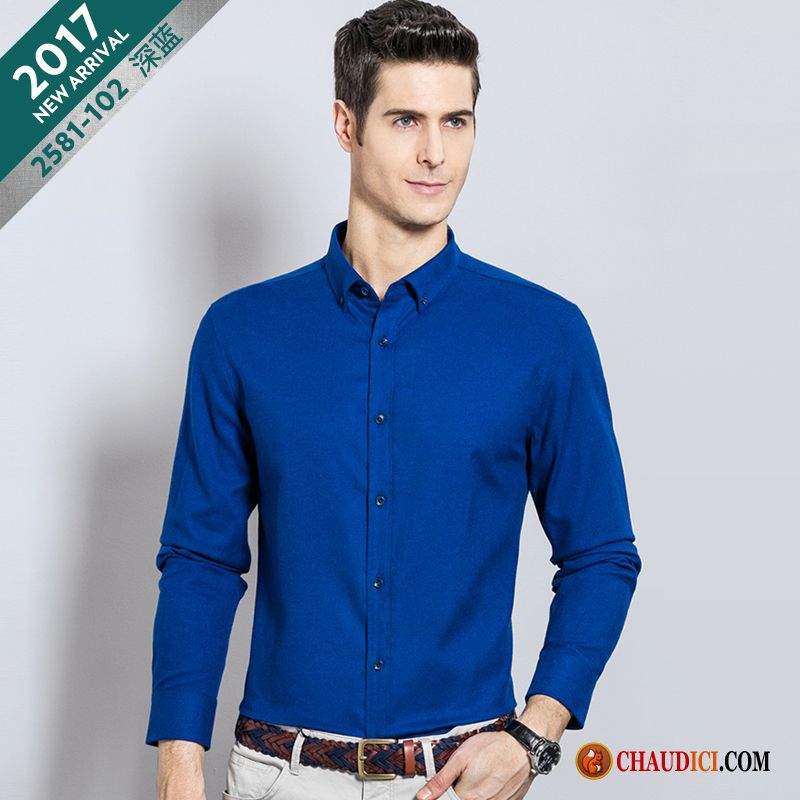 Chemise Homme Coupe Ajustée Chameau Loup Décontractée Soie Longues Homme Pas Cher