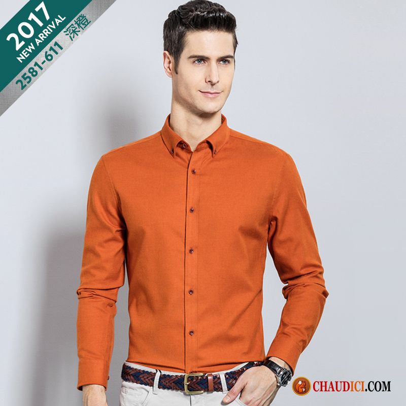 Chemise Homme Coupe Ajustée Chameau Loup Décontractée Soie Longues Homme Pas Cher