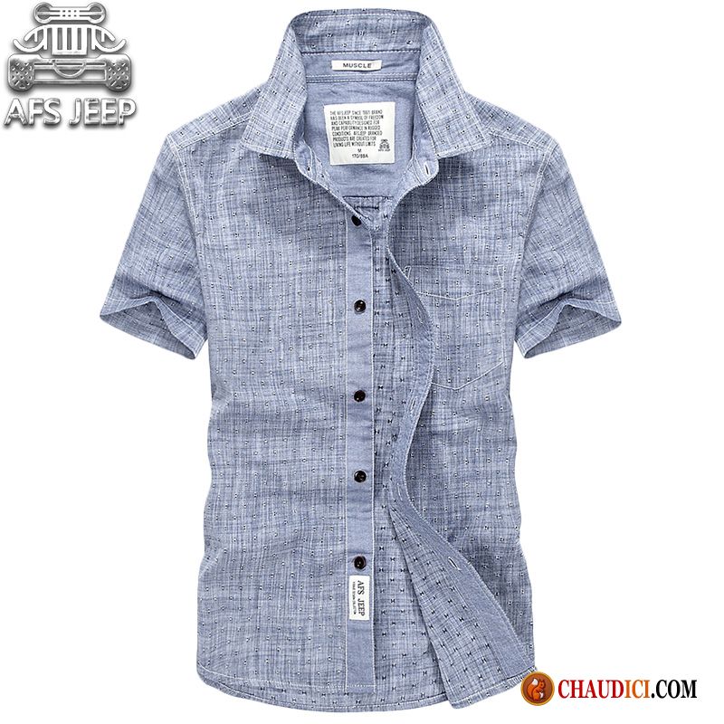 Chemise Homme Fashion Coupe Droite Jeunesse De Travail Chemise Slim Légère