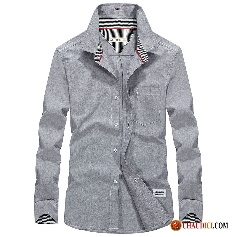 Chemise Homme Grande Taille Fashion Décontractée Col Mandarin Bétail Longues Baggy En Vente