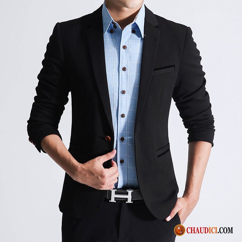 Chemise Homme Mariage Petit Costume Blazer Une Veste Slim Décontractée