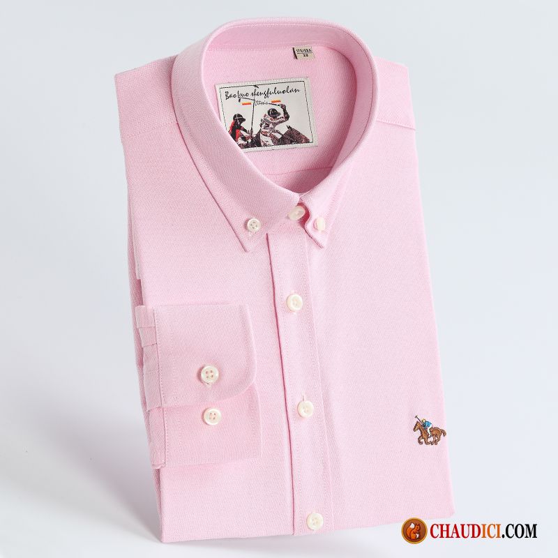 Chemise Homme Mousquetaire Rose Longues Décontractée Chemise Homme Coton Bio Pas Cher