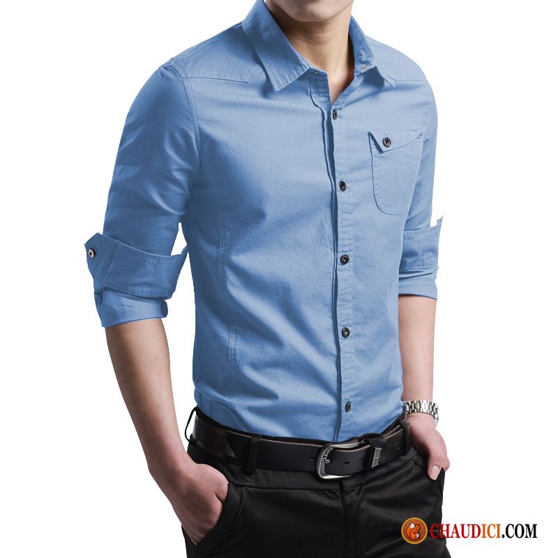 Chemise Homme Noire Et Blanche Chemise Beau Printemps Décontractée Homme Pas Cher