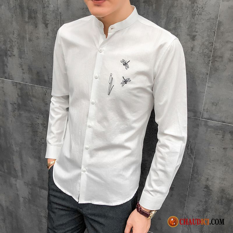 Chemise Homme Sur Mesure Chemise Printemps Slim Beau Mode