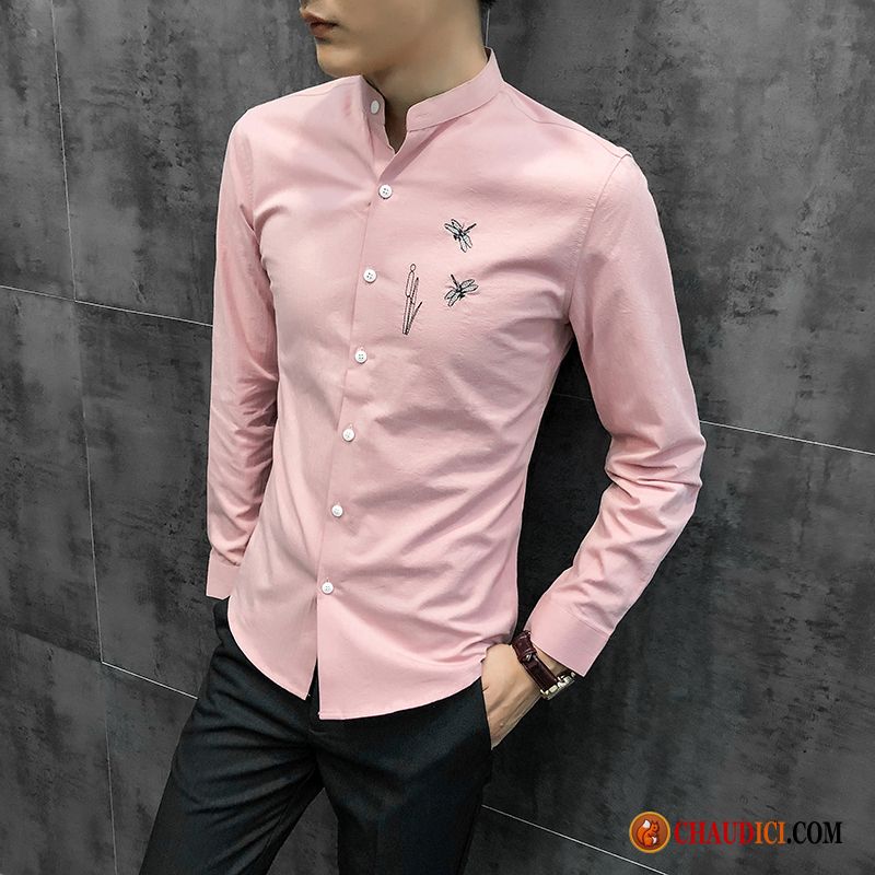 Chemise Homme Sur Mesure Chemise Printemps Slim Beau Mode