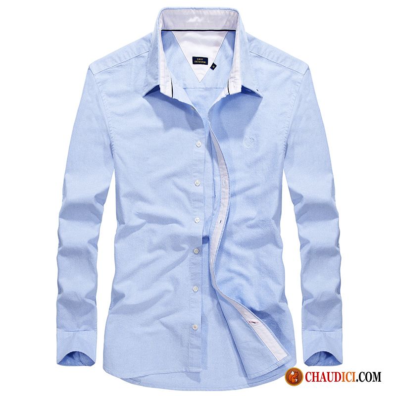 Chemise Longue Manche Homme Neige L'automne Blanc Chemise Longues Rose Pas Cher