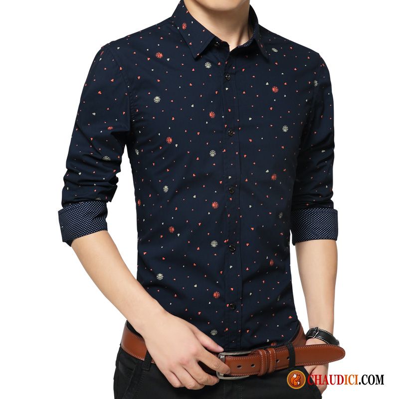 Chemise Manche Courte Homme Fashion Seagreen Chemise Longues Impression Homme Beau