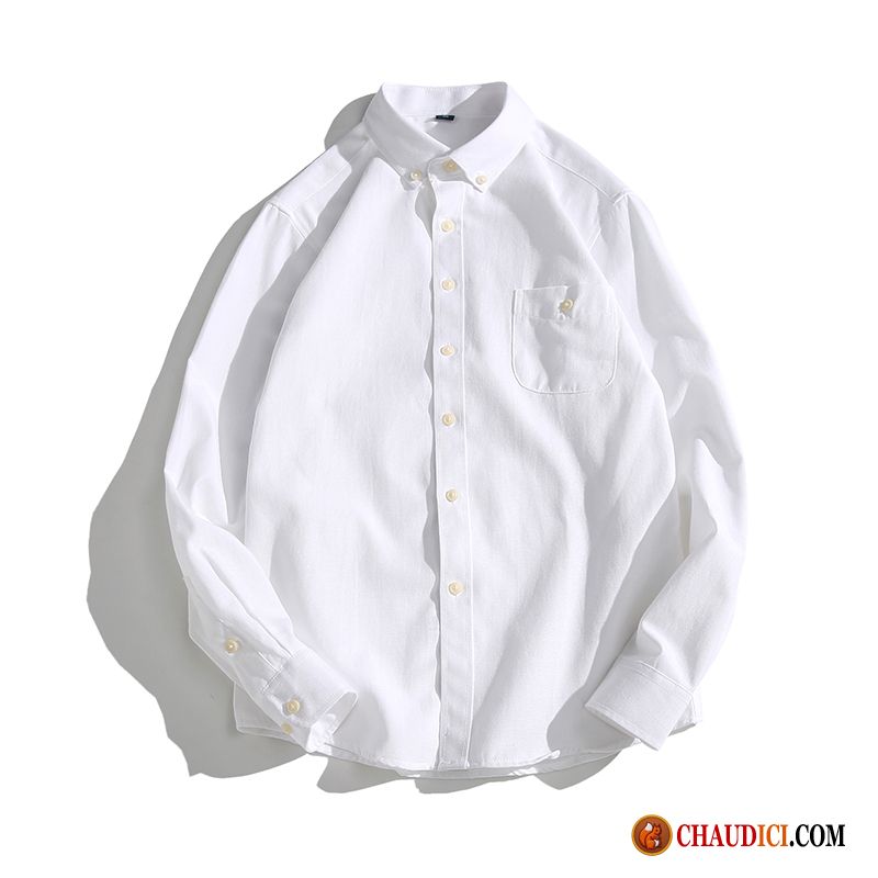 Chemise Rouge Et Blanche Homme Étudiant Printemps Longues Tendance Pure En Vente