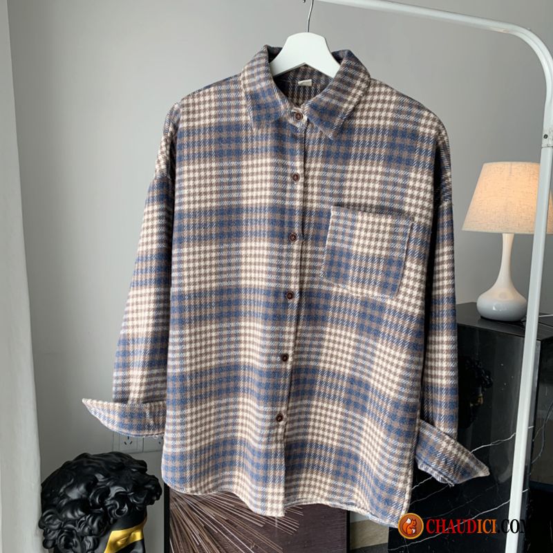 Chemisier En Soie Homme L'automne Chemise Longues Manteau Tendance