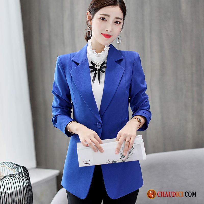 Complet Veste Femme Veste De Costume Couleur Été Blazer Longues Pas Cher