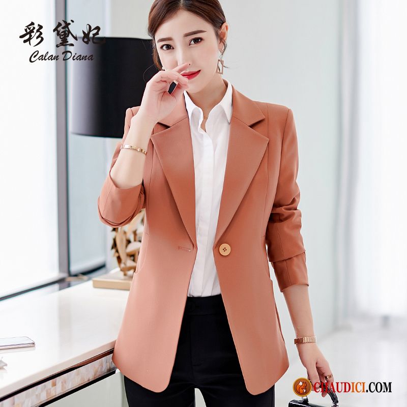 Complet Veste Femme Veste De Costume Couleur Été Blazer Longues Pas Cher