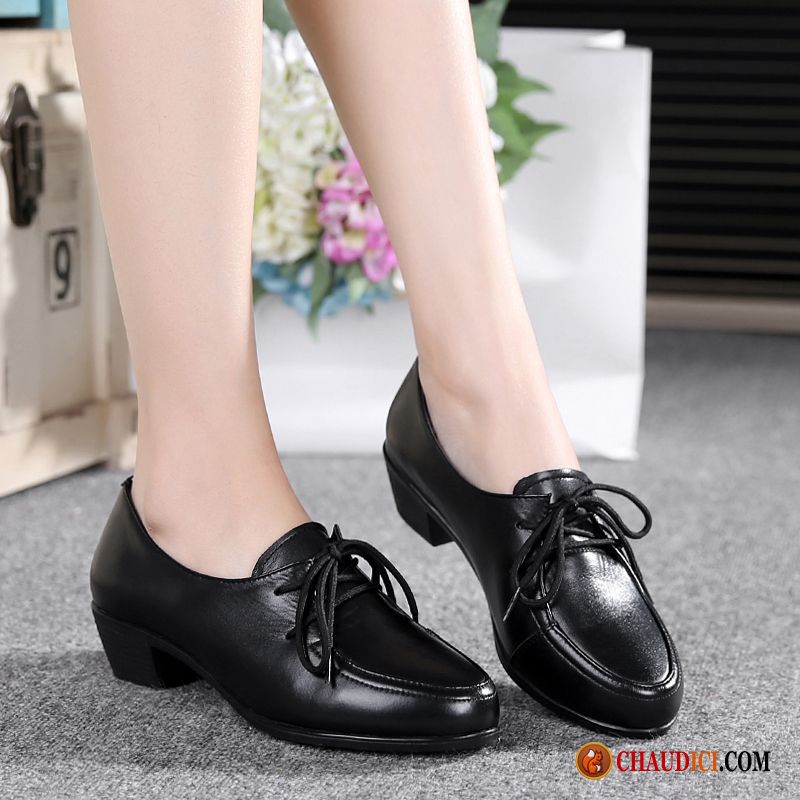 Cuir Chaussures Femme Derbies Cuir Véritable Femme Grande Taille Laçage En Ligne