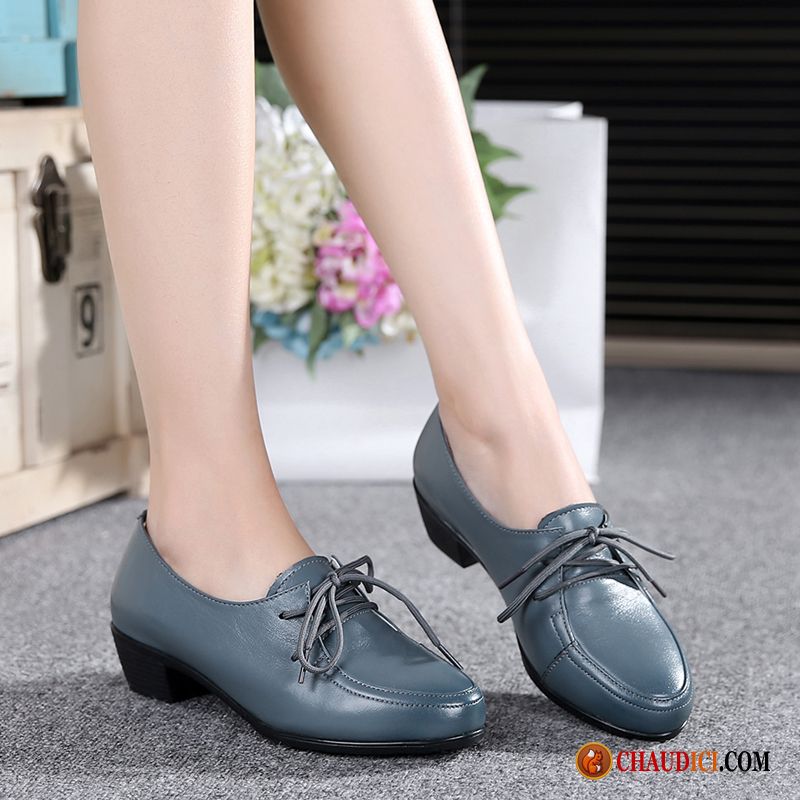 Cuir Chaussures Femme Derbies Cuir Véritable Femme Grande Taille Laçage En Ligne