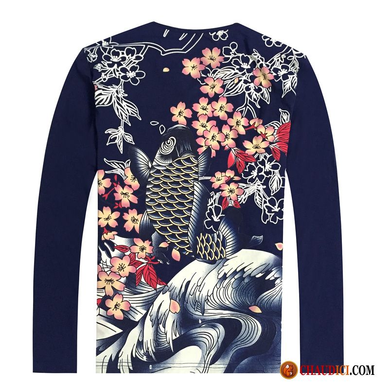 Debardeur Homme Stylé Grande Taille Carpe Printemps Tatouage Blanc