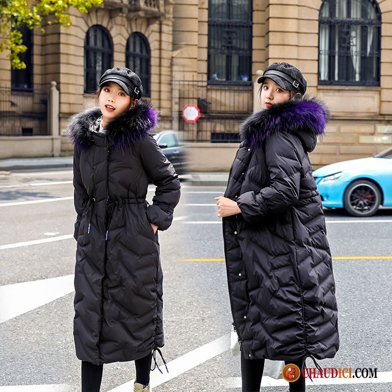 Doudoune Blanche Femme Doudoune Hiver Épaissir Longue Anti-saison Pas Cher