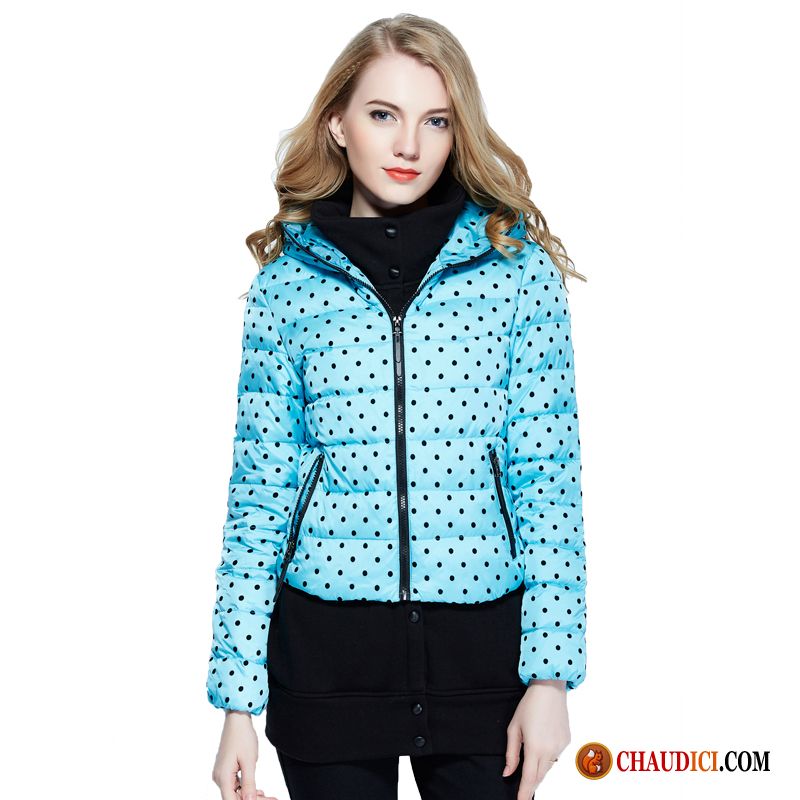 Doudoune Femme Avec Capuche Court Slim Doux Manteau En Coton Fermeture Éclair France