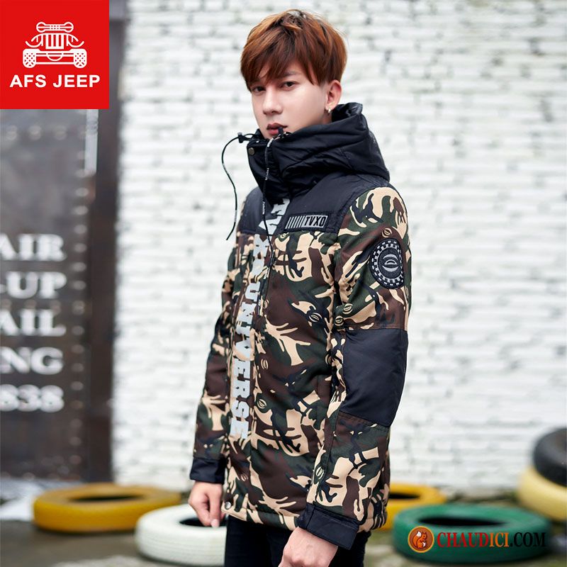 Doudoune Homme Blé Manteau Camouflage Court Tendance Jeunesse