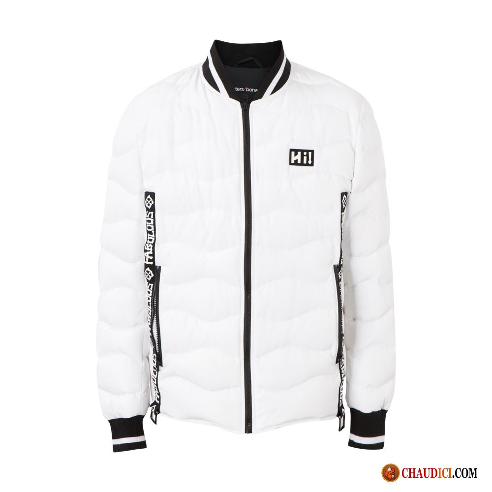 Doudoune Mode Homme Pas Cher Cyan Chauds Doudoune Homme L'automne Blanc