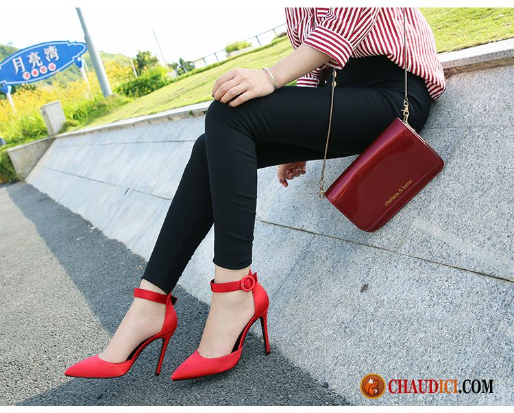 Escarpin Grise Femme Mesh Pointe Pointue Rouge Femme Chaussures De Mariage Pas Cher