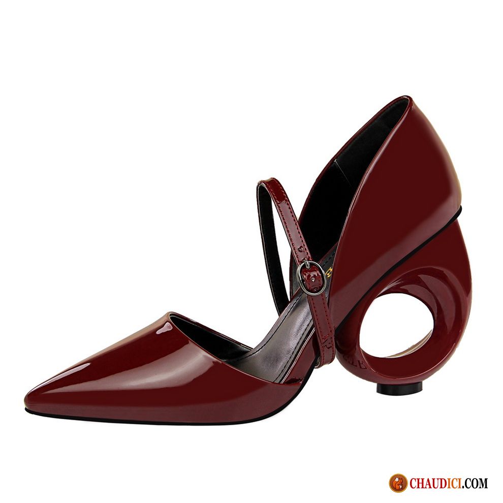 Escarpin Noir Et Blanc Pointe Pointue Printemps Femme Talons Minces Sexy Pas Cher