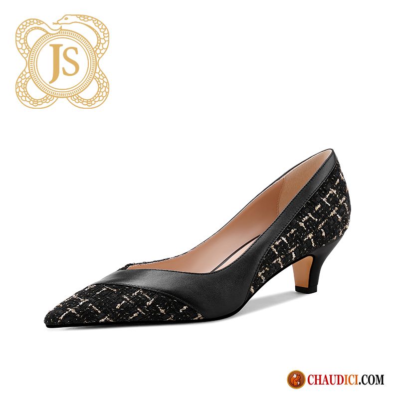 Escarpin Noir Talon 6 Cm Femme Carreaux Escarpins Élégant Talons Minces En Vente