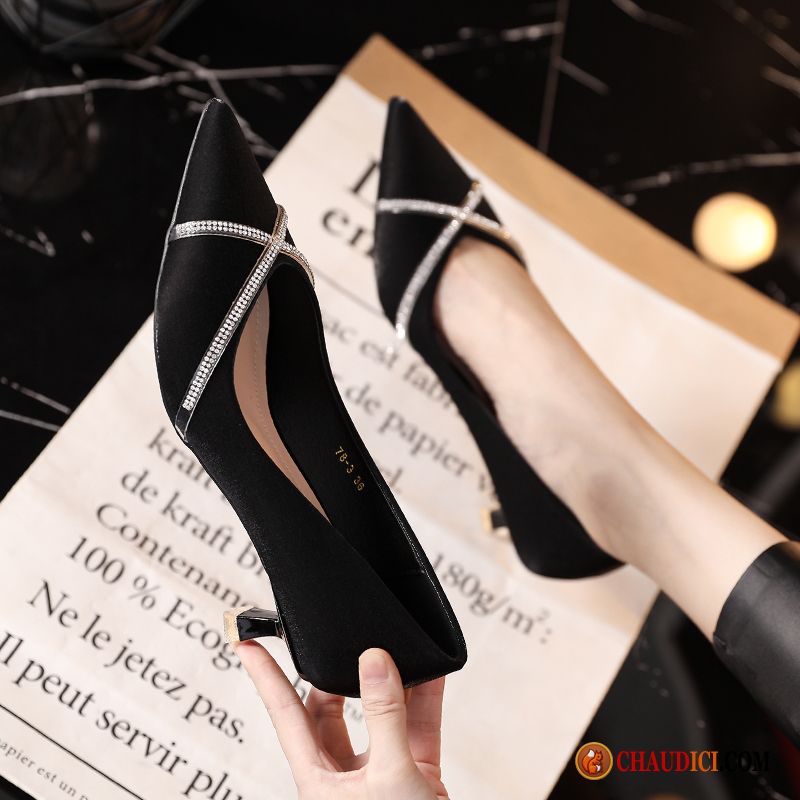 Escarpins Noir Et Blanc Femme Derbies Talons Minces Talon Moyen Noir Escarpins