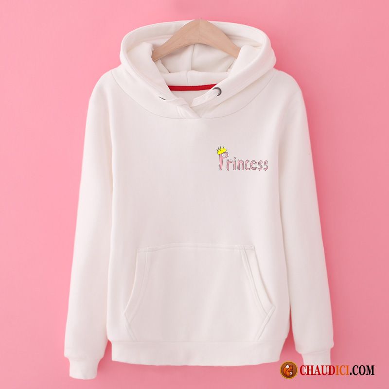 Gros Sweat À Capuche Laine Femme Étudiant Capuche Hoodies Légère Pullovers