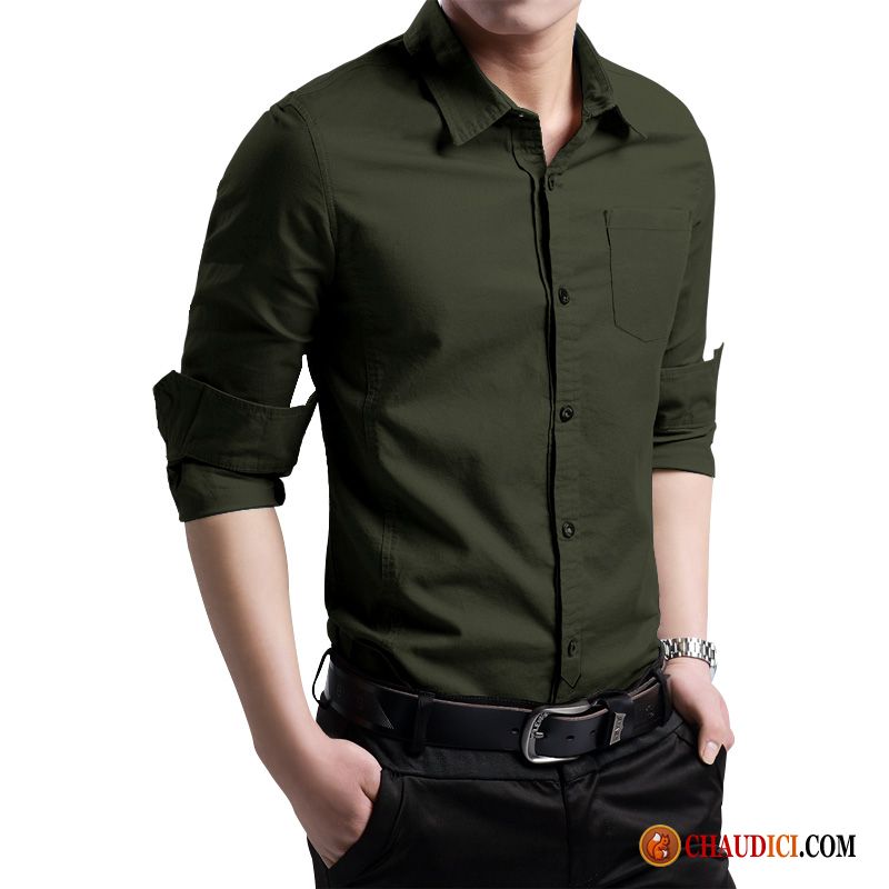 Homme Chemise Blanche Jaune Printemps Tendance Beau Décontractée Chemise Pas Cher