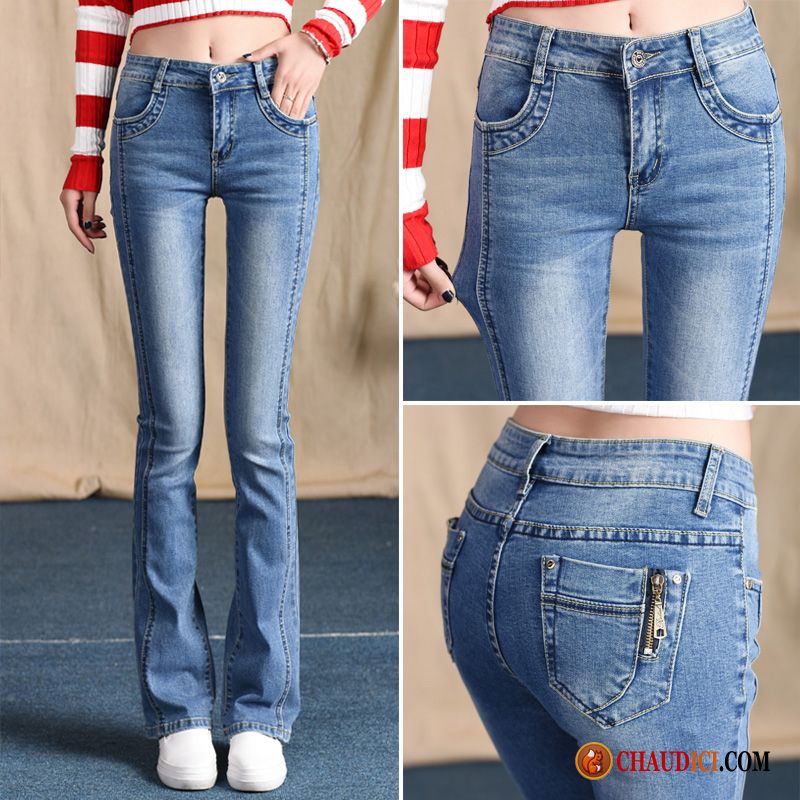 Jean Blanc Femme Pas Cher Femme Étudiant Jeans Haute Cintrée Jambe Droite